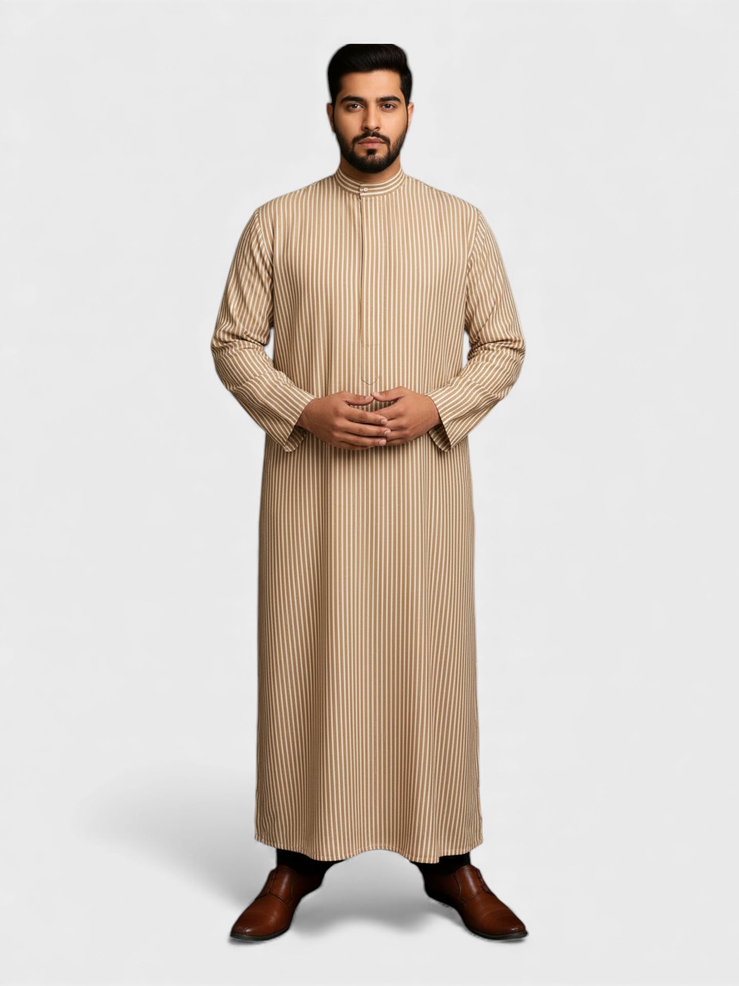 Relaxed Fit Full Sleeves Manderin Collar