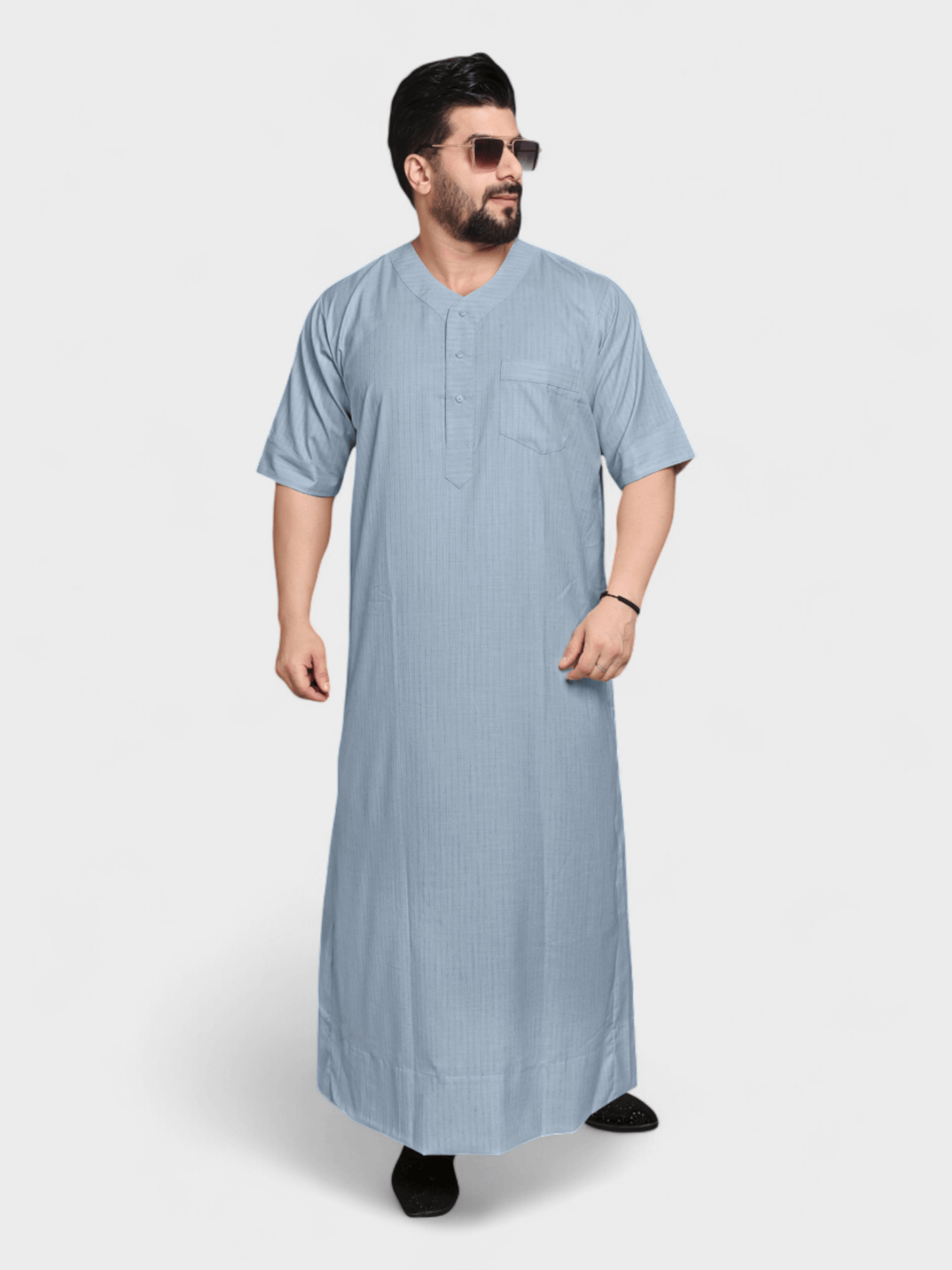 Relaxed Fit V-Neck Half Sleeves