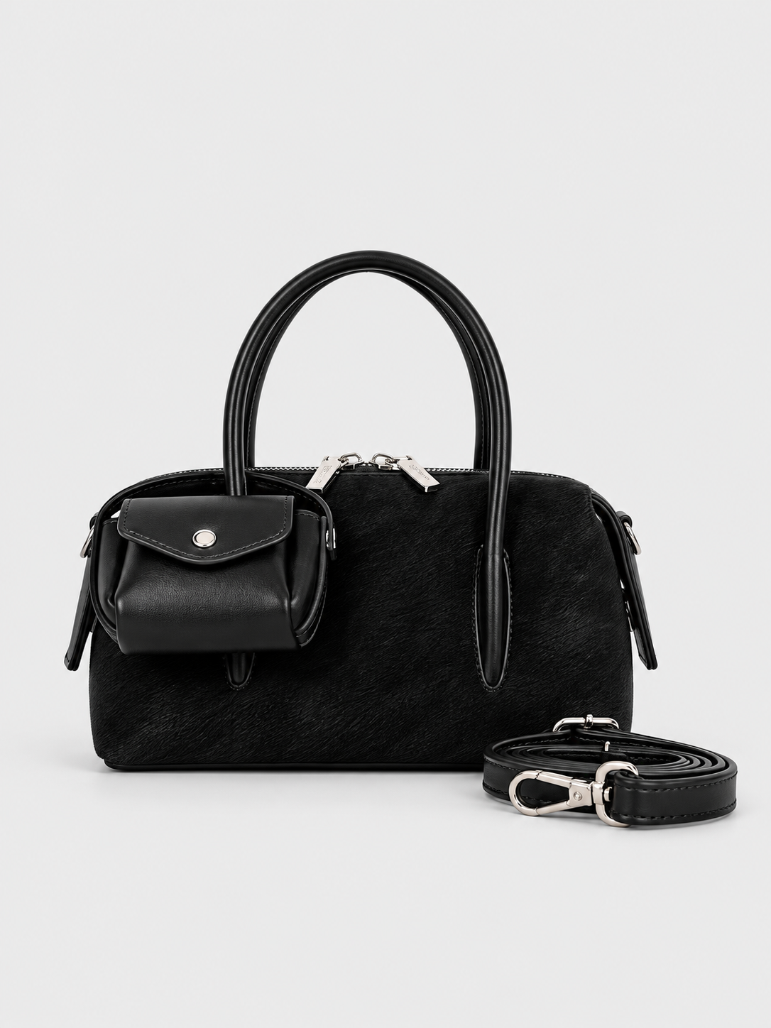 BAGCO Barrel Handbag with Mini Pouch