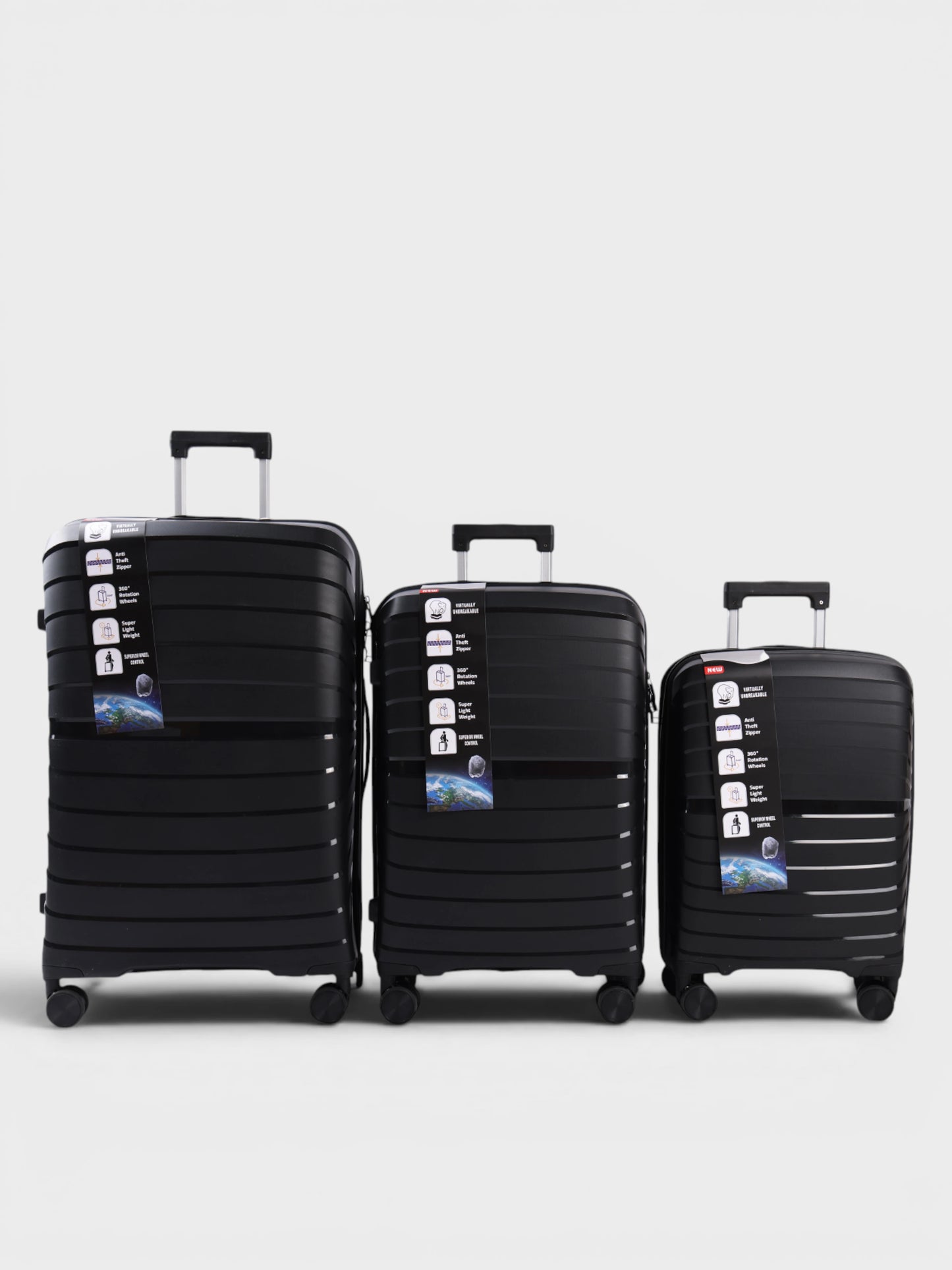 AeroShell Unbreakable Set Of 3 - Size 28", 24" & 20" - Black