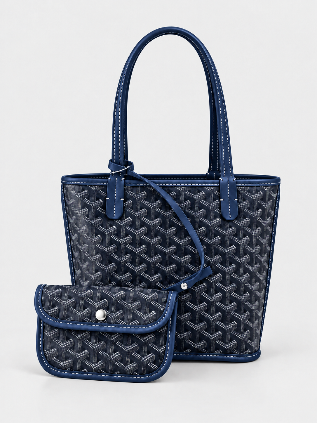 CB Geometric Tote and Matching Pouch Set