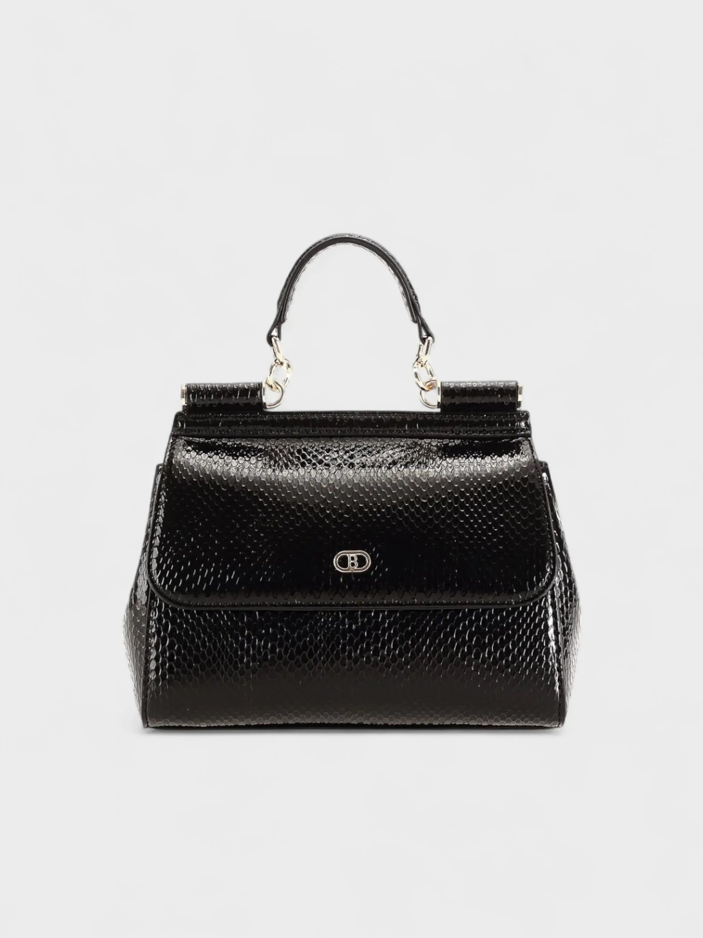 Shiny Snake Print Handbag