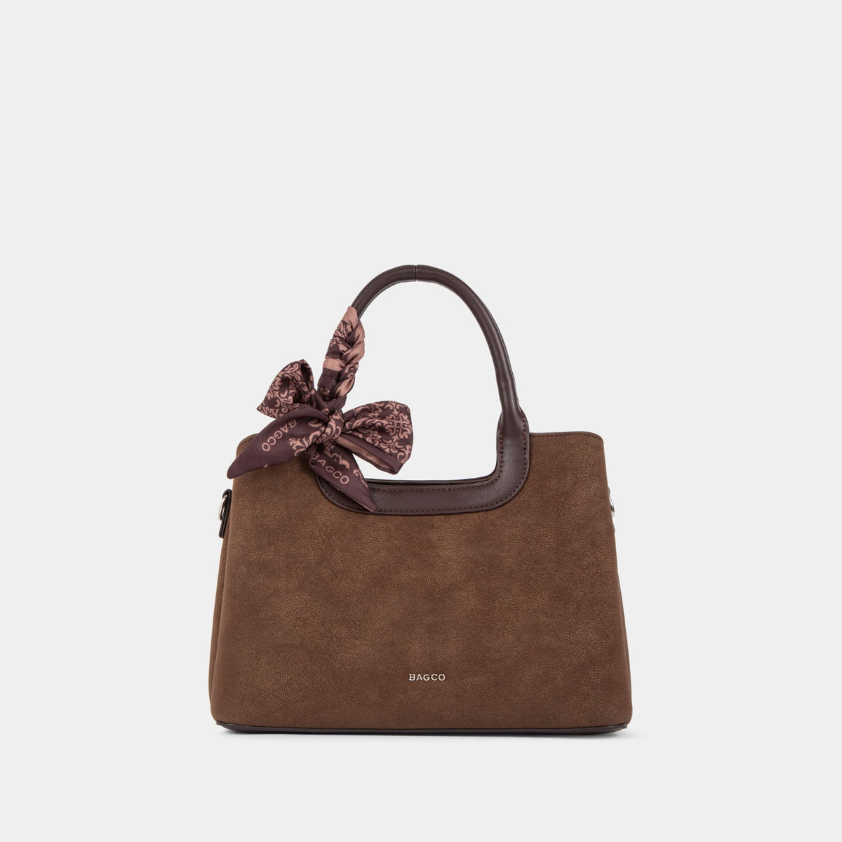 BAGCO Scarf-Detail Textured Tote Bag