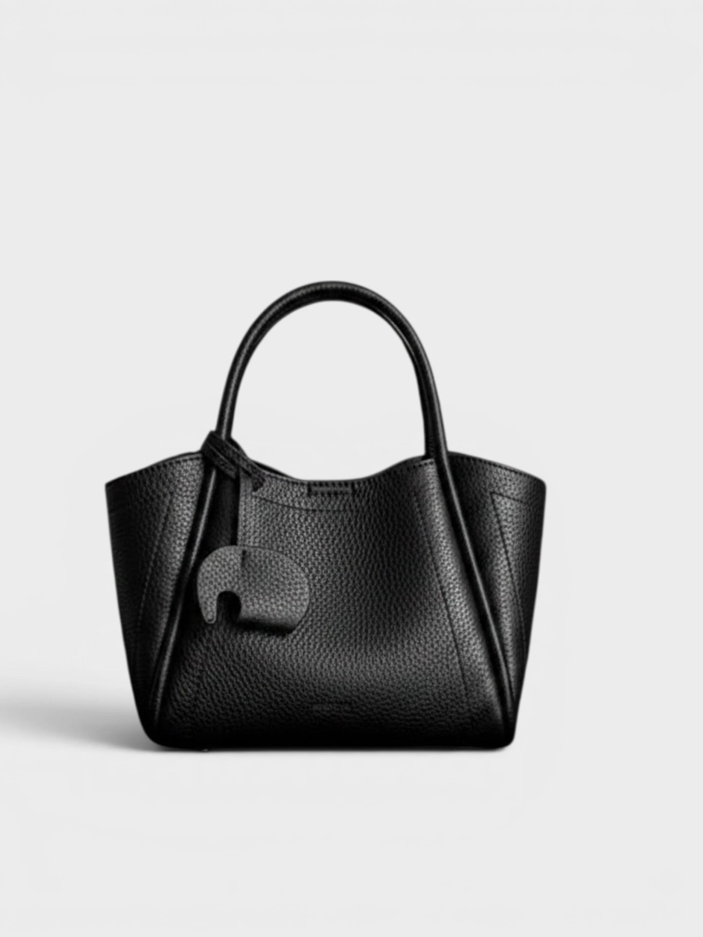 Noir Pebbled Mini Tote Bag.
