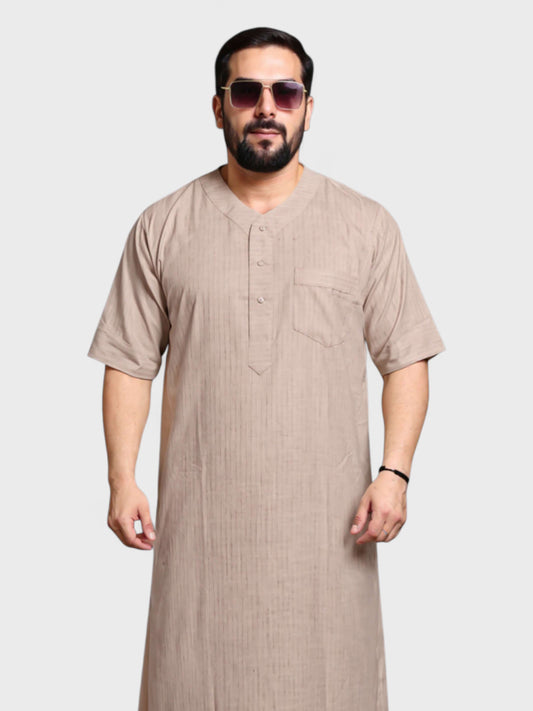 Relaxed Fit V-Neck Half Sleeves - Dark Grey
