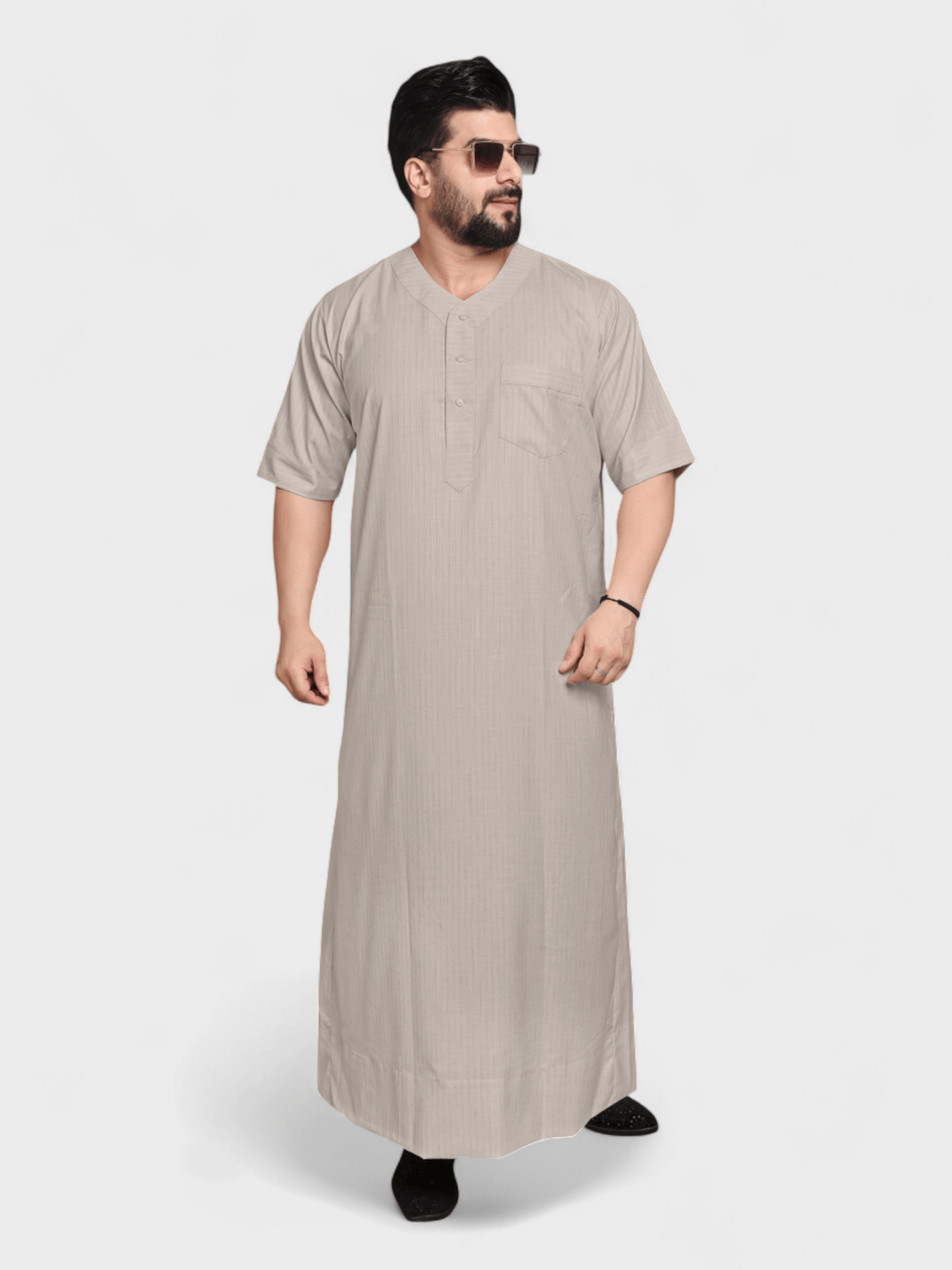 Relaxed Fit V-Neck Half Sleeves