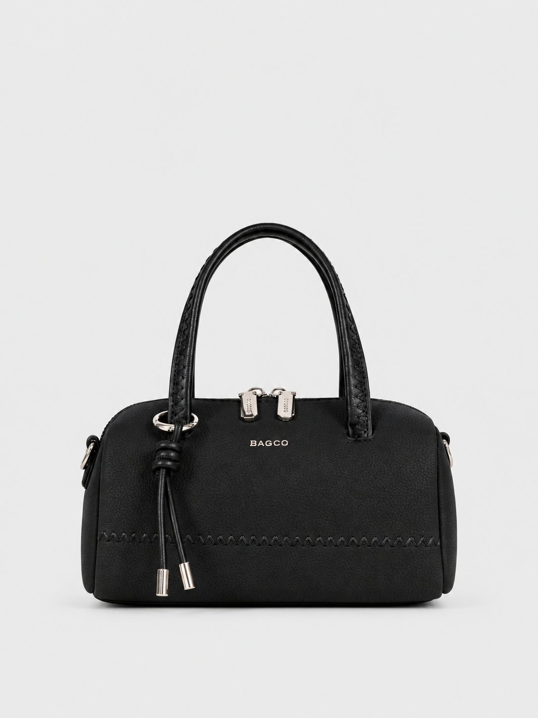 BAGCO Stitch-Detail Barrel Handbag