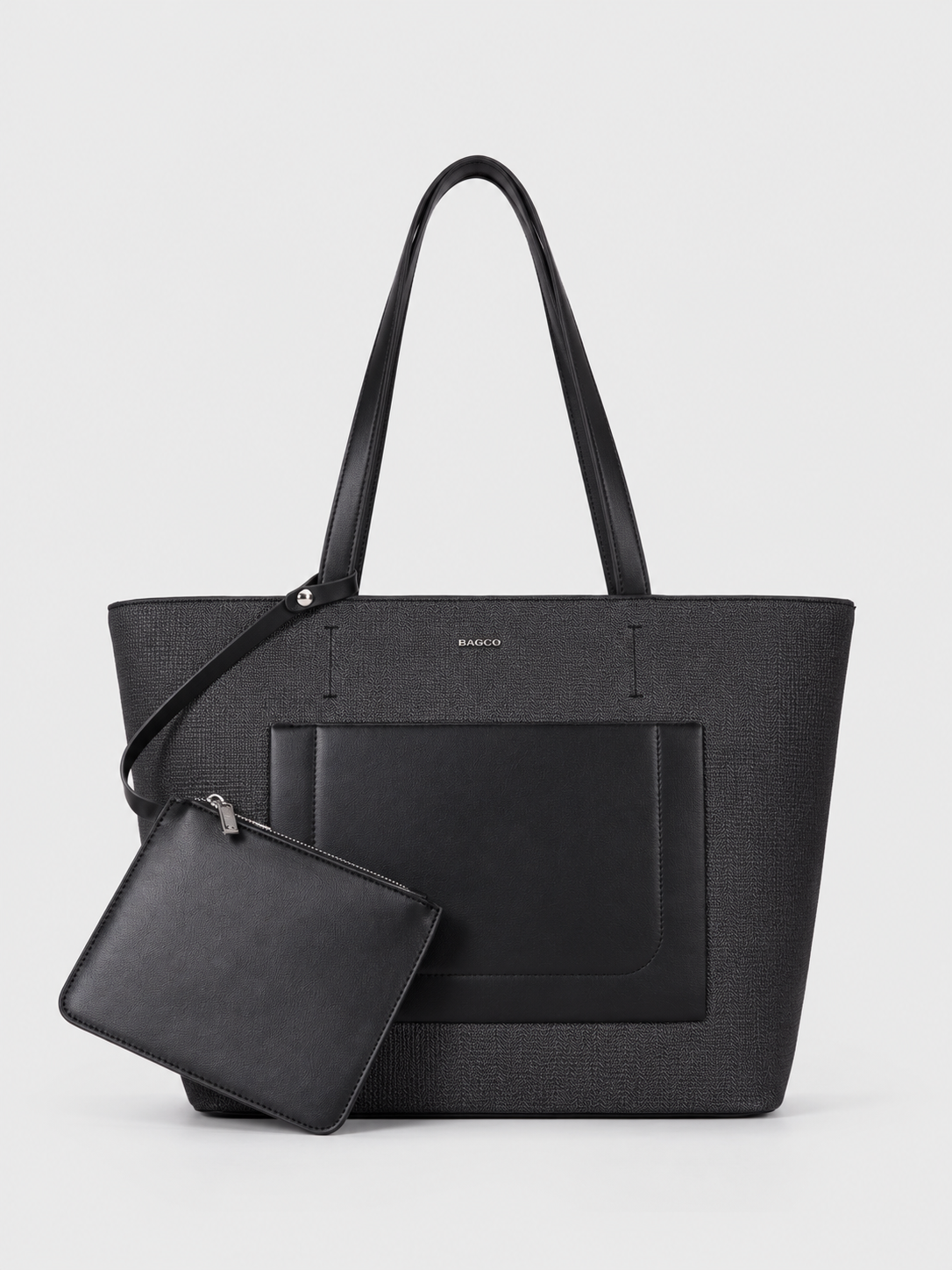 BAGCO Textured Shopper Tote Set