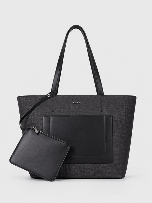 BAGCO Textured Shopper Tote Set