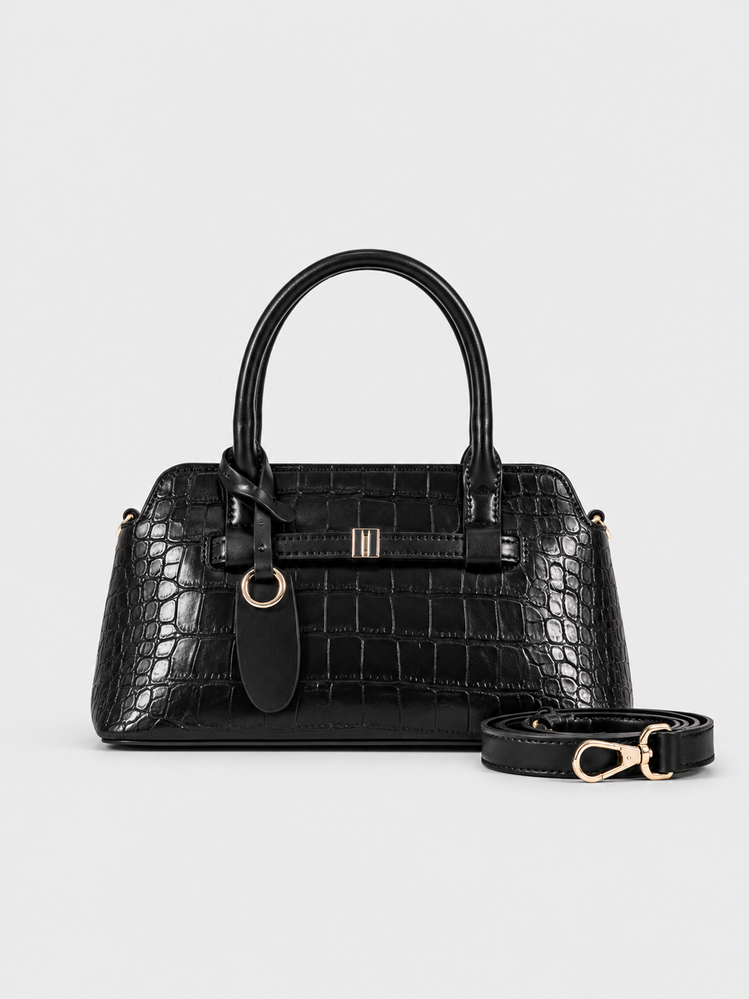 BAGCO Croc-Detail Top-Handle Bag