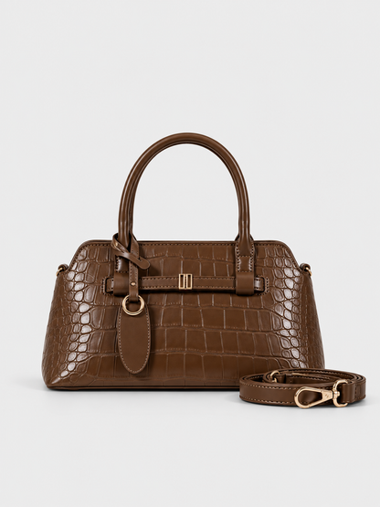 BAGCO Croc-Detail Top-Handle Bag