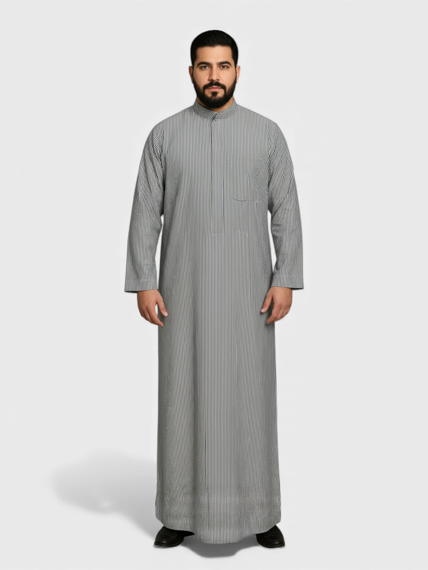 Relaxed Fit Full Sleeves Manderin Collar