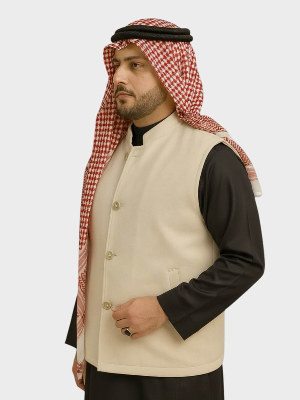 سترة جوخ سوري فاخرة وجهين – بني/بيج