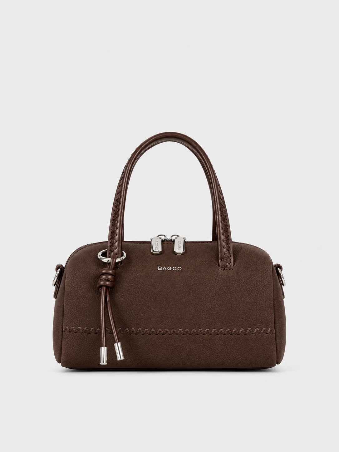 BAGCO Stitch-Detail Barrel Handbag