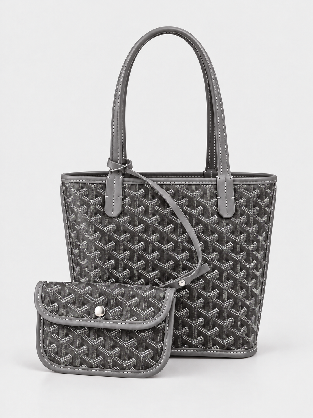 CB Geometric Tote and Matching Pouch Set