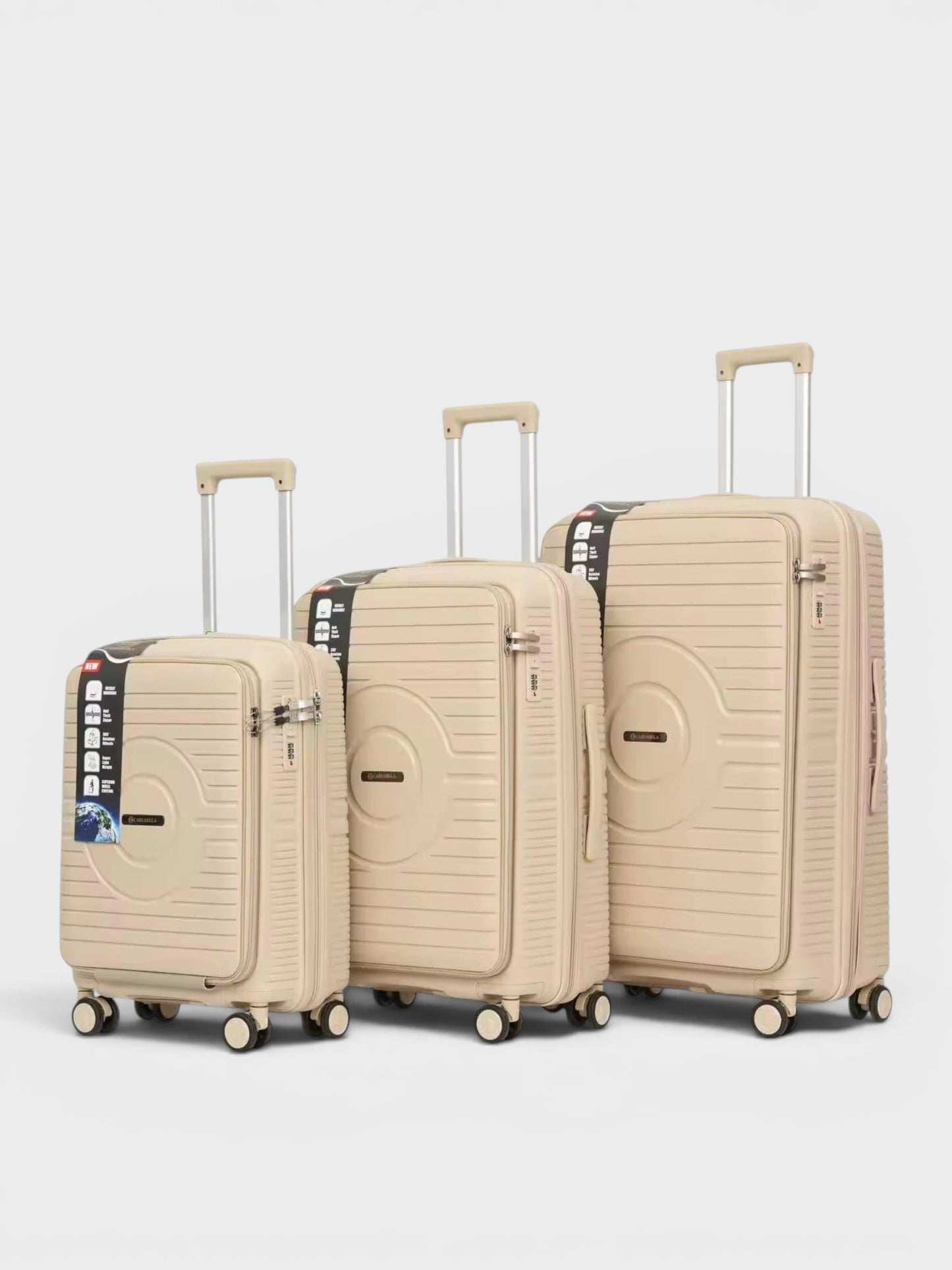 SwiftAccess Luggage Set Of 3 Size - 28", 24" & 20" - Beige