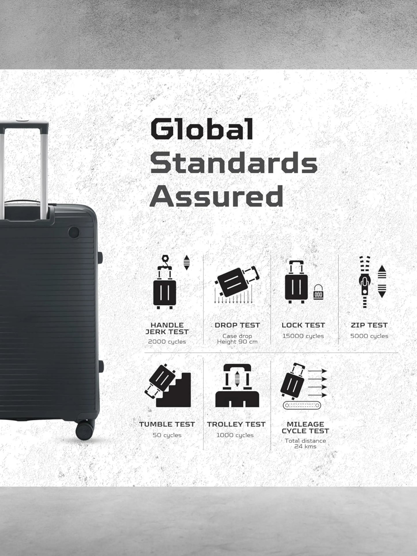 Rover Unbreakable 4 Pcs Set Size 32", 28", 24" & 20" - Black