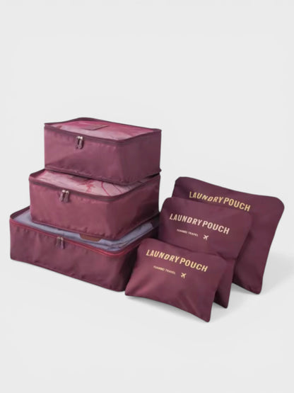 Travel Organizer Kit 6 Pieces - Maroon
