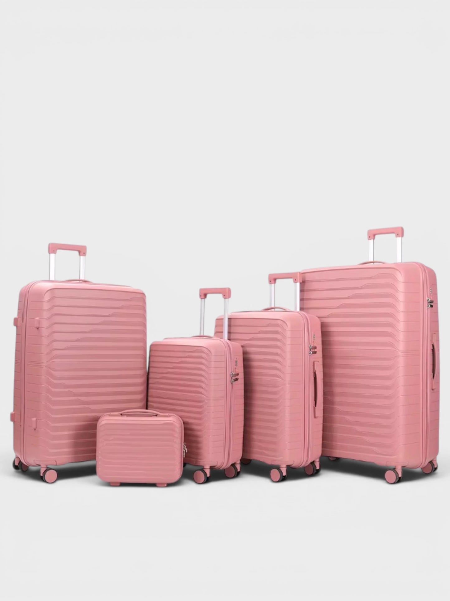 JetFive Rubber Series Unbreakable Set Of 5 - Size: 32", 28", 24", 20" & 15" - Rose Gold