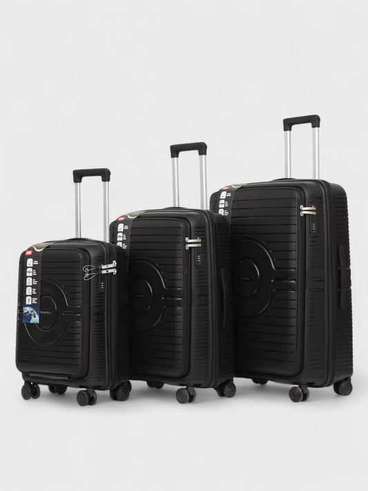 SwiftAccess Luggage Set Of 3 Size - 28", 24" & 20" - Black