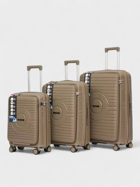 SwiftAccess Luggage Set Of 3 Size - 28", 24" & 20" - Brown
