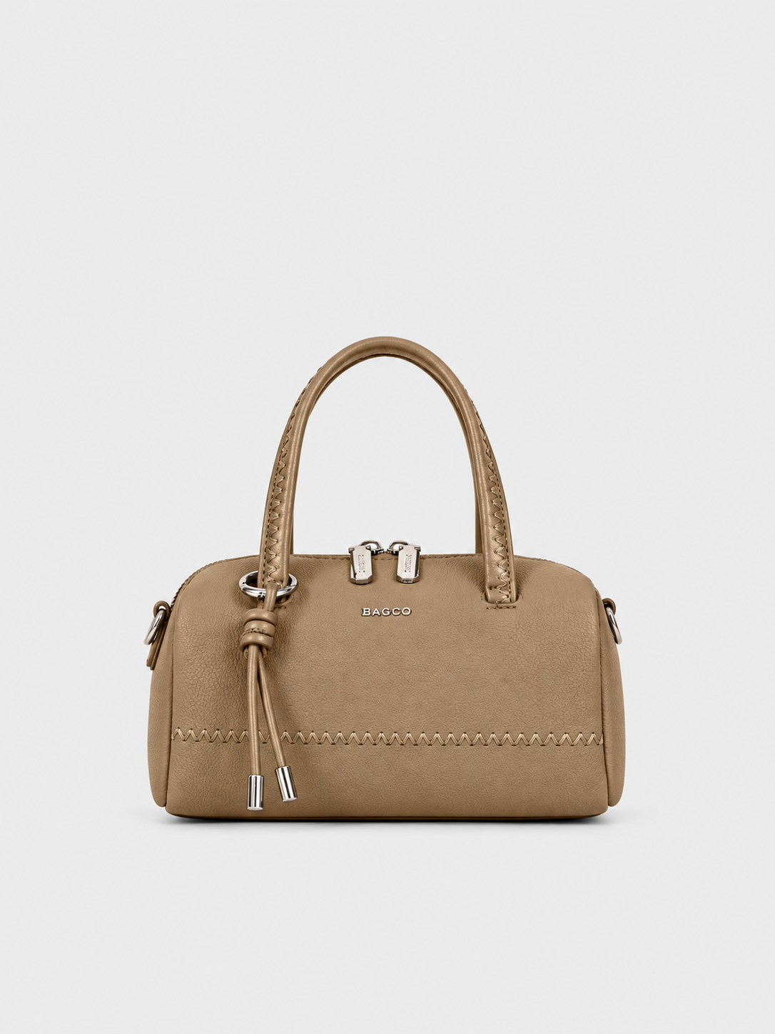 BAGCO Stitch-Detail Barrel Handbag