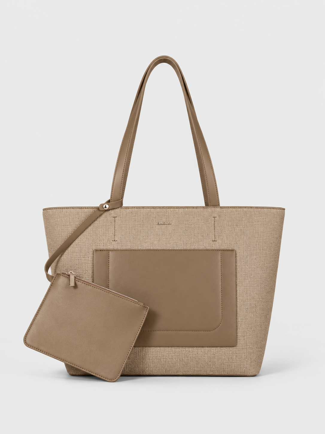 BAGCO Textured Shopper Tote Set