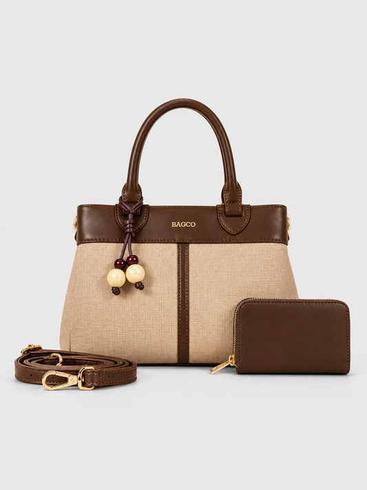 BAGCO Textured Tote Bag with Wallet