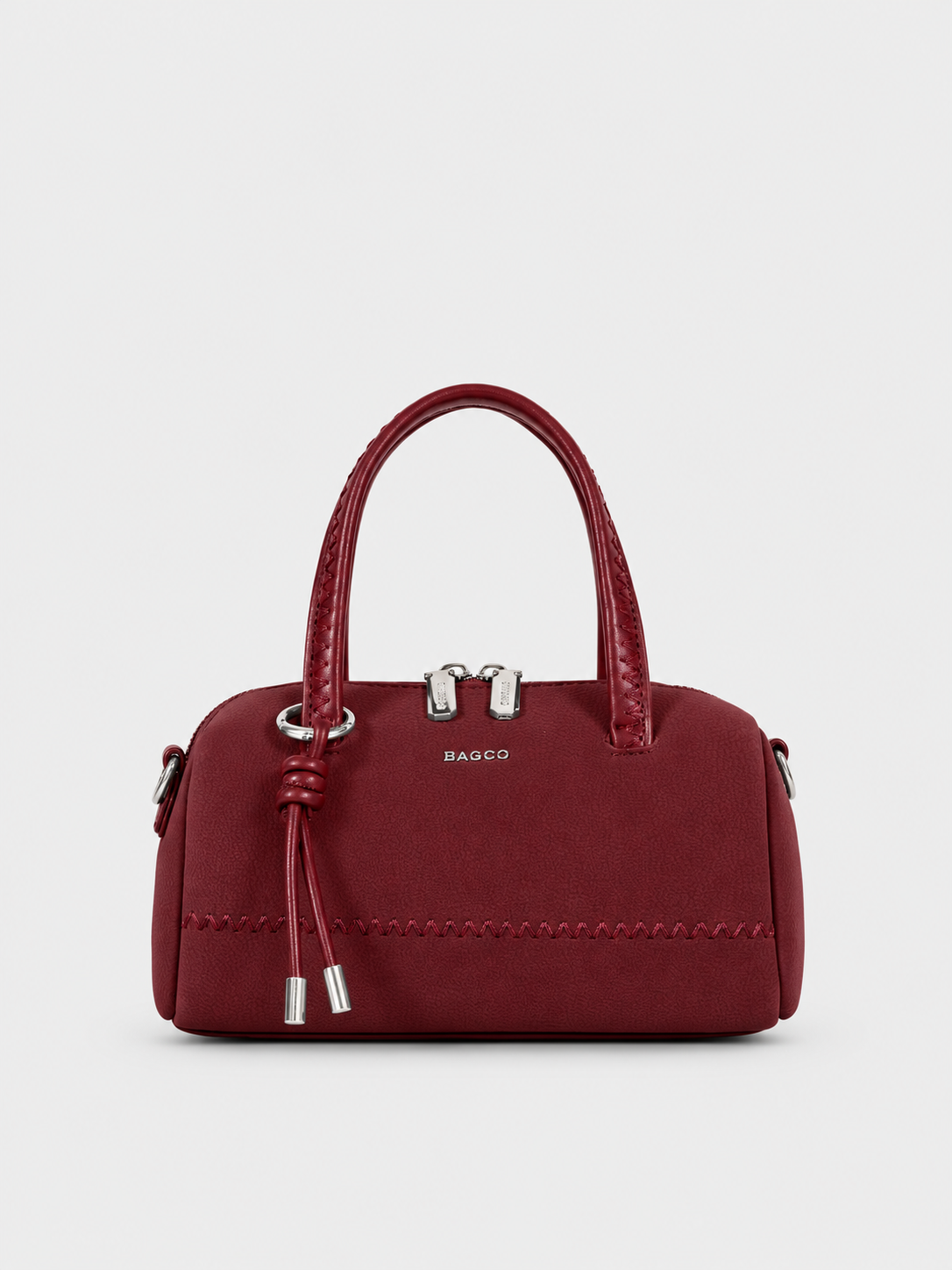 BAGCO Stitch-Detail Barrel Handbag