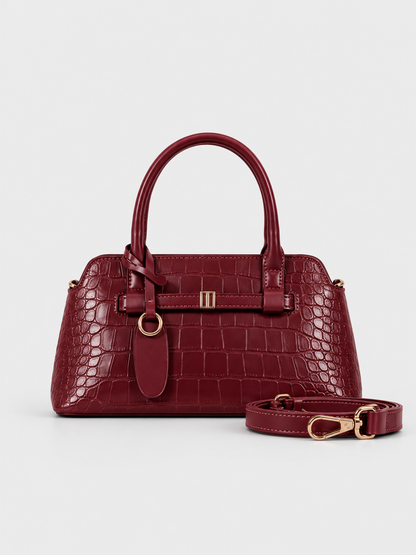 BAGCO Croc-Detail Top-Handle Bag