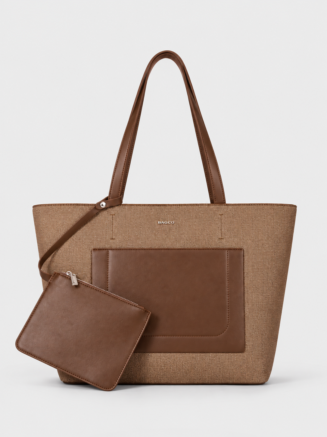 BAGCO Textured Shopper Tote Set