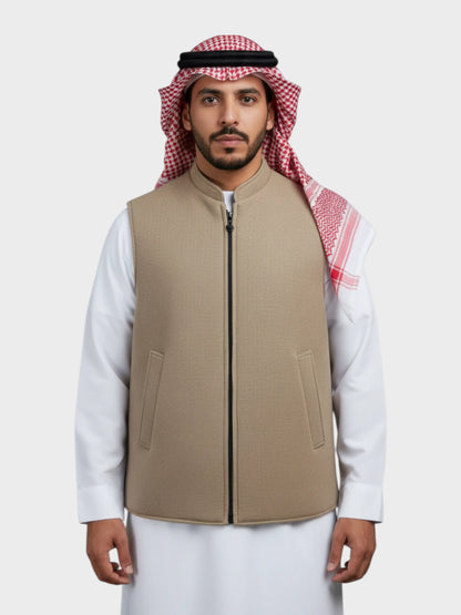 سترة وول فاخرة بسحّاب وجهين (اخضر فاتح/اسود)