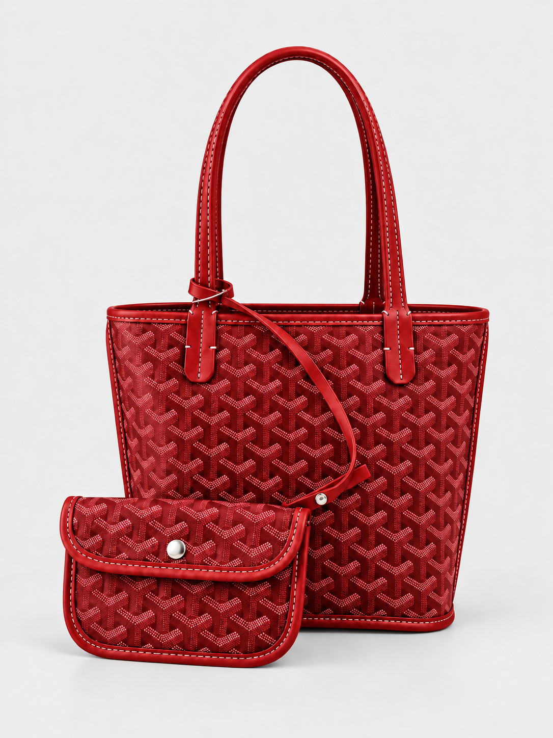 CB Geometric Tote and Matching Pouch Set