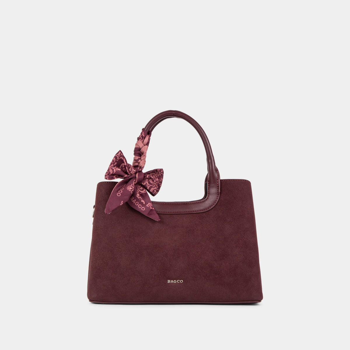 BAGCO Scarf-Detail Textured Tote Bag