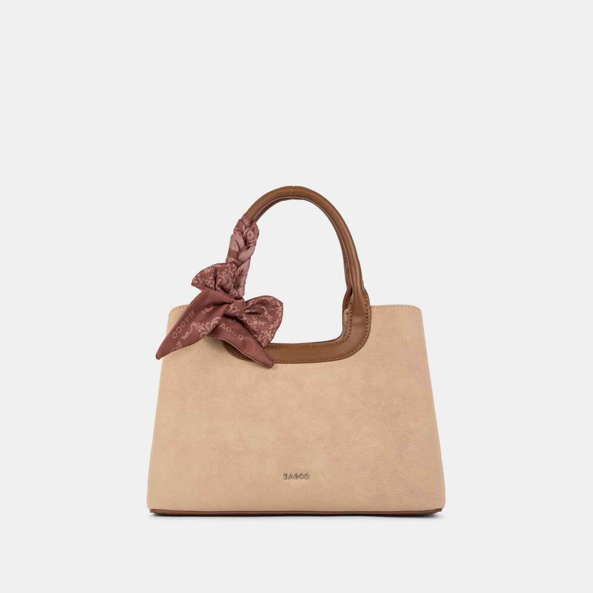 BAGCO Scarf-Detail Textured Tote Bag