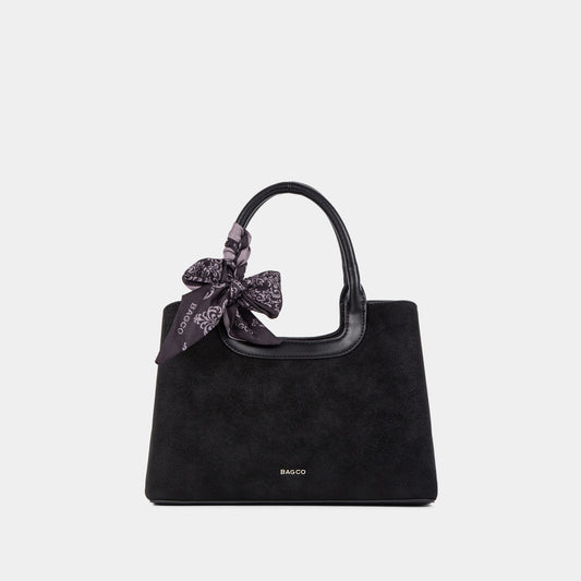 BAGCO Scarf-Detail Textured Tote Bag