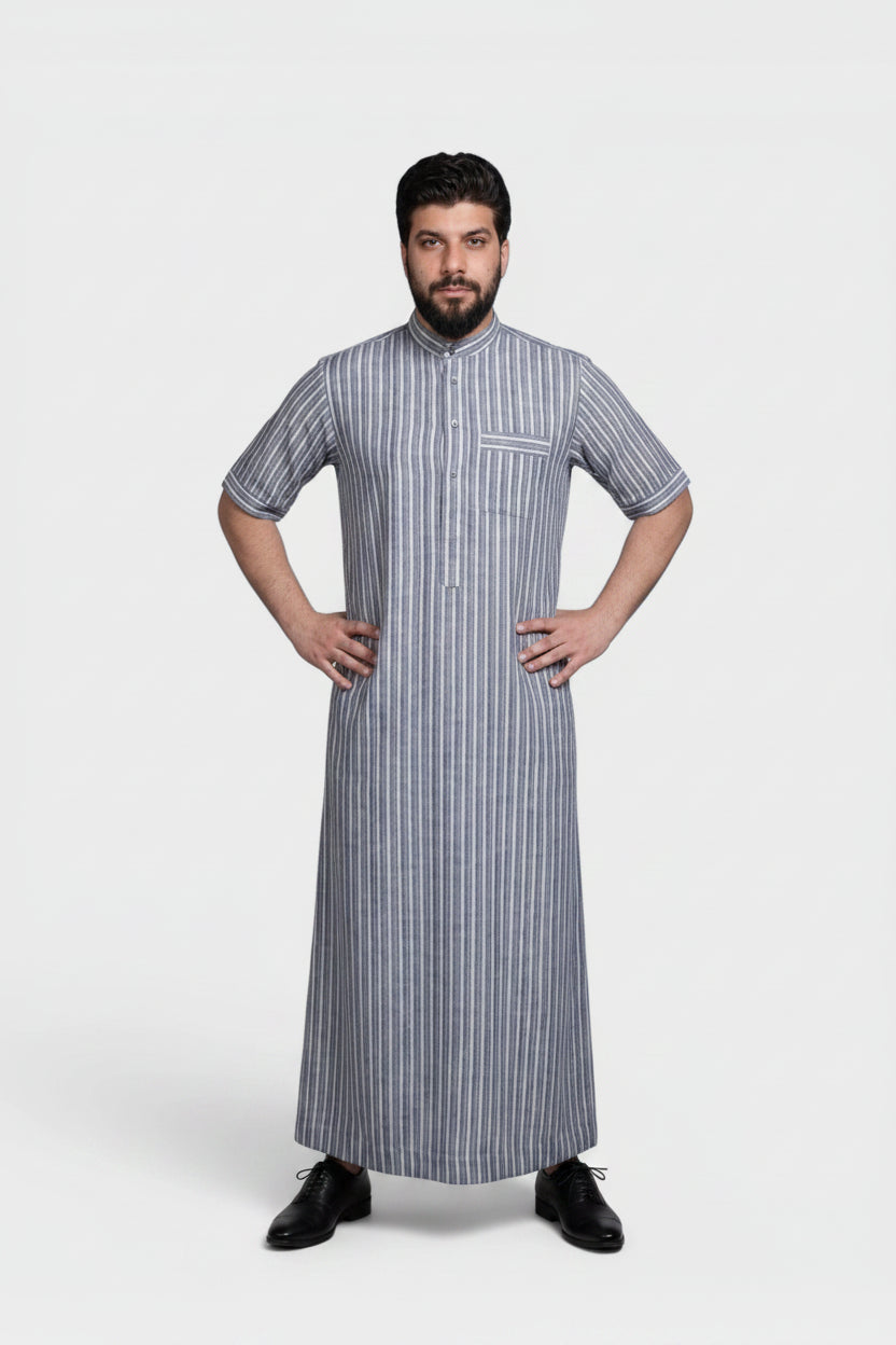 New Relaxed Fit Shirt Manderin Collar Half Sleeves