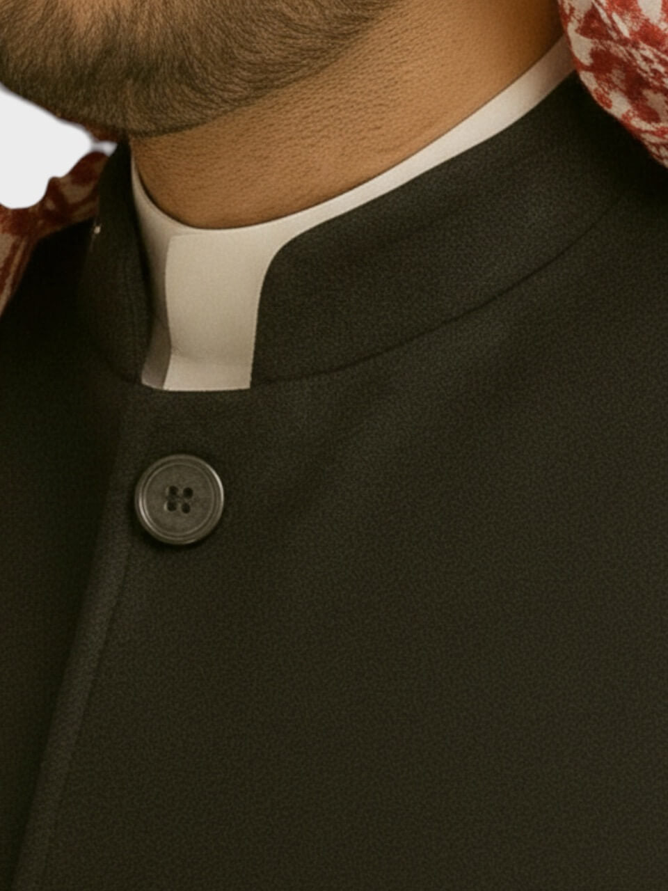 سترة جوخ سورية وجهين (رمادي/أسود)