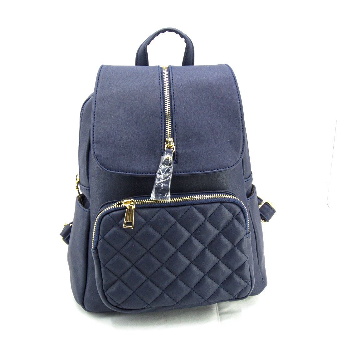 Blue Upright Zip Backpack