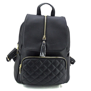 Black Upright Zip Backpack